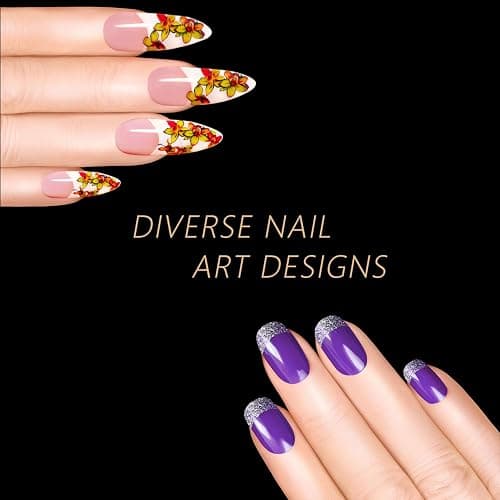 Blulu 400 Pieces Replacement Refill Nail Tips False Fake for Flexible Nail Training Hand Practice Display Manicure Supply DIY (Brown) thumbnail 7