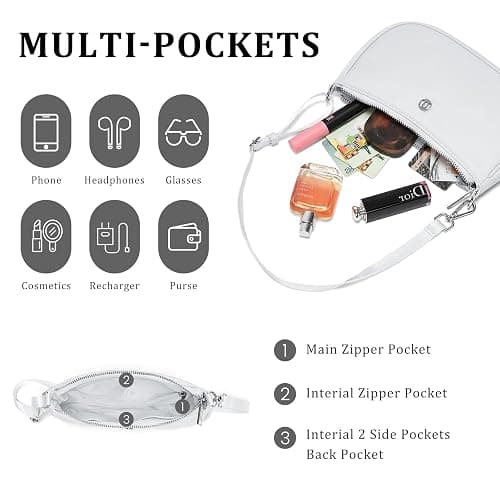 Shoulder Bag for Women Handbags with Adjustable Strap Underarm Purse Mini Clutch Purses Trendy Crescent Bags 1L thumbnail 4