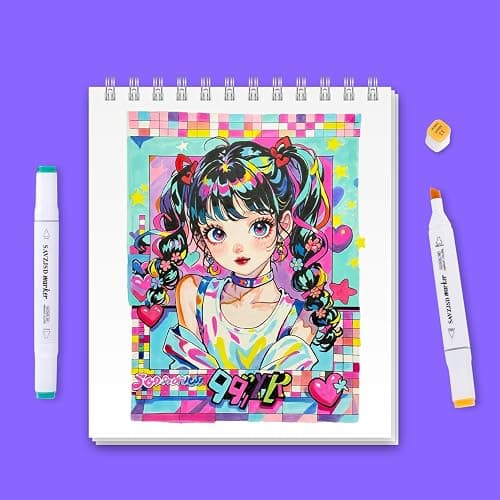 SAVZJSD 200 Colors Alcohol Markers, Alcohol Markers Set for Adults, Artists in Coloring, Sketching & Drawing (Fine & Broad) thumbnail 4