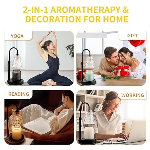 RMFSH Candle Warmer Lamp with Timer Dimmable, Birthday Gifts for Women Mom, House Warming Gifts New Home Decor, Wax Melt Warmer for Jar Candles with 2 Bulbs thumbnail 6