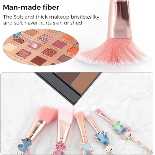 [6 Pcs] Stich Makeup Brush Set & Stich Bracelet, Stich Gifts, Portable Kawaii Makeup Brushes for Powder Eyeshadow Blushes Lips, Adjustable Bracelet Stich Gifts for Girl Women thumbnail 2