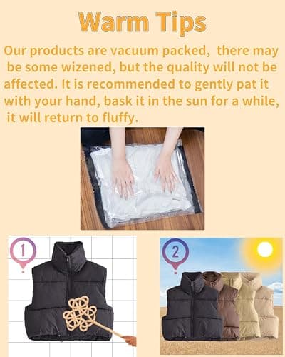 Shiyifa Women's Fashion High Neck Zipper Cropped Puffer Vest Jacket Coat thumbnail 7