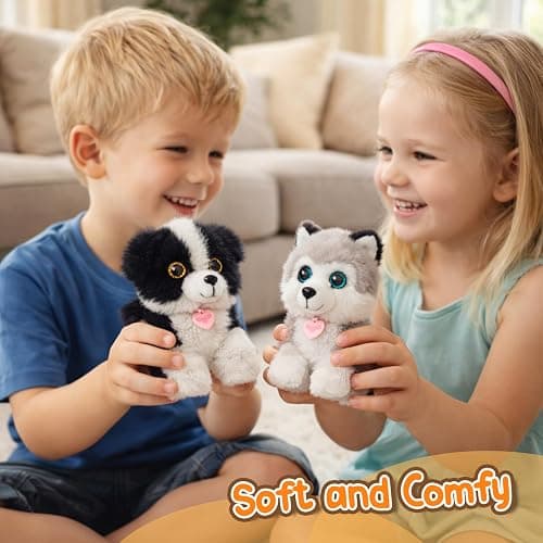 Mushymallow Sitting Dog Stuffed Animal Soft Plush Toy, Gray | 6" Adorable Plush Toy Pocket-Sized Stuffed Dog for Boys Girls Kids Adults Desk Decor Birthday Christmas Gift thumbnail 4
