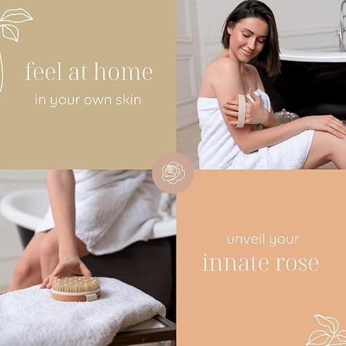 Dry Brushing Body Brush - Best for Exfoliating Dry Skin, Lymphatic Drainage and Cellulite Treatment - Organic Spa Exfoliation and Massage Scrub Brush with Natural Boar Bristles thumbnail 5