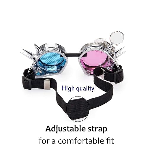 Lelinta Vintage Steampunk Goggles Glasses Halloween Costume Accessories for Men Women Cosplay Party thumbnail 2