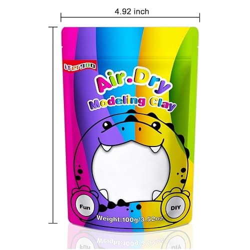 ifergoo 100g White Air Dry Clay, 3.5oz DIY Creative Modeling Clay for Kids | Refill Foam Magic Clay for School Art & Craft Project, Slime Supplies, Ultra-light & Soft, Gift for Age 3-12 Boys & Girls thumbnail 3
