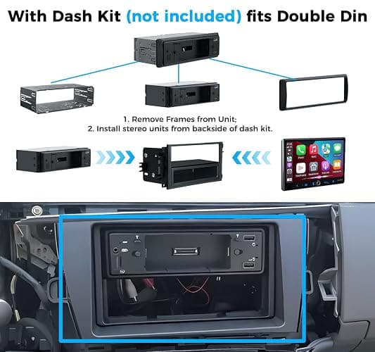 PLZ Single Din Car Stereo Wireless Apple Carplay Android Auto Radio, 10.1" Car Play Touch Screen, Bluetooth 5.3 Car Audio Receiver, 4.2 Channel 240W, Subwoofers, Backup Camera, Navigation, FM/AM, SWC thumbnail 6