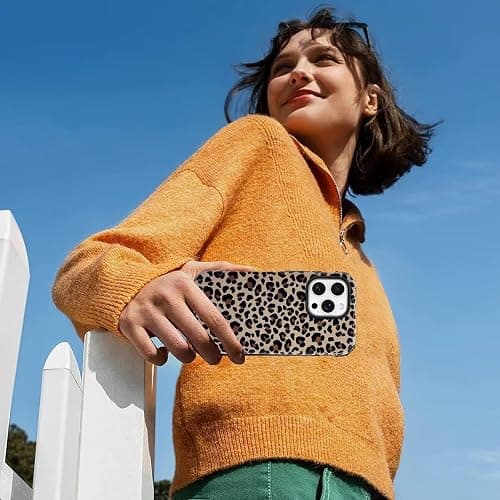 J.west Compatible with iPhone 16 Pro Case 6.3 inch with 2 Pack Tempered Glass Screen Protectors Cute Animal Leopard Hybrid Cover for Girls Women Aesthetic Protective Phone Cases Cheetah thumbnail 6