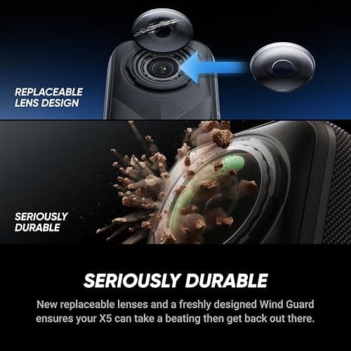 Insta360 X5 - Waterproof 8K 360° Action Camera, Leading Low Light, Invisible Selfie Stick Effect, Rugged and Replaceable Lens, 3-Hour Battery, Built-in Wind Guard, Stabilization, Triple AI Chip Design - Standard Bundle thumbnail 7