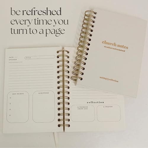 Steadfast and Sustained Church Notes Journal - Sermon & Podcast Christian Notebook - Guided Journal to Write Key Points, Bible Verses, Notes, and Application - Men and Women Gift Idea thumbnail 5