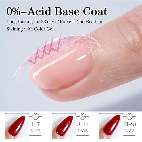 Double Rhythm 2 Pcs 15ML No Wipe Gel Top Coat and Base Coat Set Clear Glossy Gel Polish Kit (Base and Top Coat) thumbnail 5