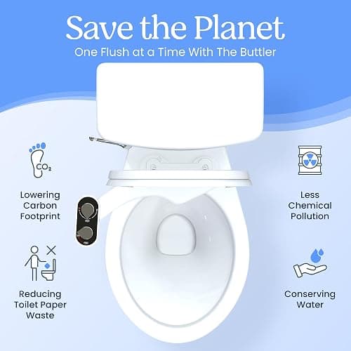 CLEAR REAR Bidet Attachment for Toilet Seat - Non-Electric, Self-Cleaning Dual Nozzle, Adjustable Water Pressure, Rear & Feminine Wash Hygienic Bathroom Upgrades - Fits Elongated Toilets (White) thumbnail 6