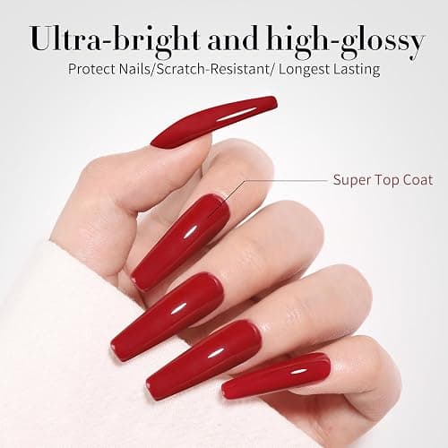Born Pretty Top Coat Gel UV - No Wipe Super Top Coat Gloss Base Gel Kein Absplittern Oder Abblättern und Lang Anhaltend Unterlack und Überlack Set thumbnail 7