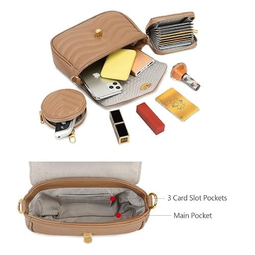JEEHAN Quilted Crossbody Bags for women Designer Shoulder Handbags Small Purse thumbnail 4