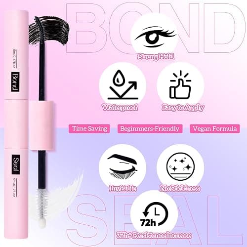 DIY Eyelash Extension Kit D-Curly Wispy Volume Lash Clusters Individual Lashes Lash Extension Kit with Lash Bond and Seal Applicator Tool for Self Application at Home (80P-280Pcs-Mix10-16mm-0.07D) - F22-Classic 80D Kit thumbnail 9