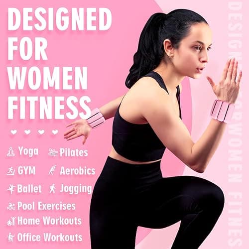 Wrist Weights, 2Pack Adjustable Wearable Wrist Ankle Weights for Women/Men, Silicone Wrist Bangles for Walking, Yoga, Pilates, and Gym, Arm & Leg Workout, 2lb thumbnail 3