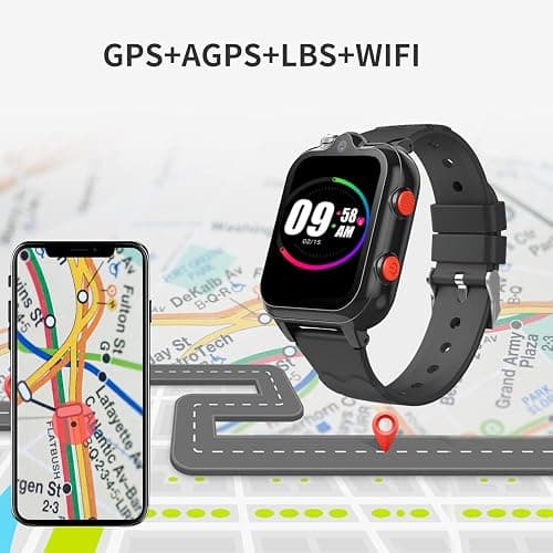DDIOYIUR Smart Watch for Kids, 4G Kids GPS Watch with WiFi, SMS, Call, Voice Video Chat, Bluetooth, Audio Recording, Alarm, Pedometer,Birthday Gifts for 4-16 Students. thumbnail 4