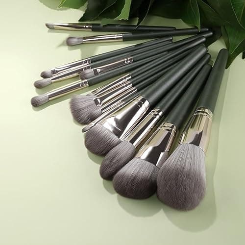 14 PCS Makeup Brush Set Professional for Full Face & Eyes - Hypoallergenic Soft Synthetic Bristles (Fragrance-Free, All Skin Types) thumbnail 2