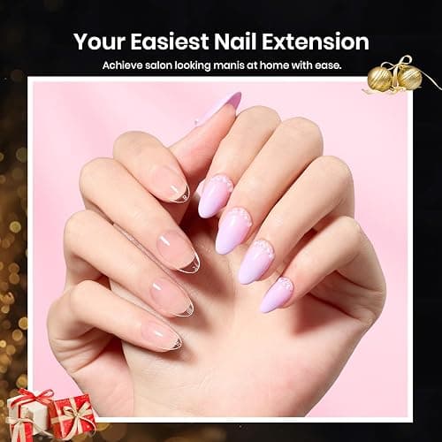 Beetles Gel Nail Kit Medium Almond with Nail Dehydrator and Primer, 576Pcs Half Matte Etch-X Gel Nail Tips Solid Nail Glue Mini Nail Lamp Acrylic Nail Tips Easy DIY Nail Extension Set Gift for Women thumbnail 7