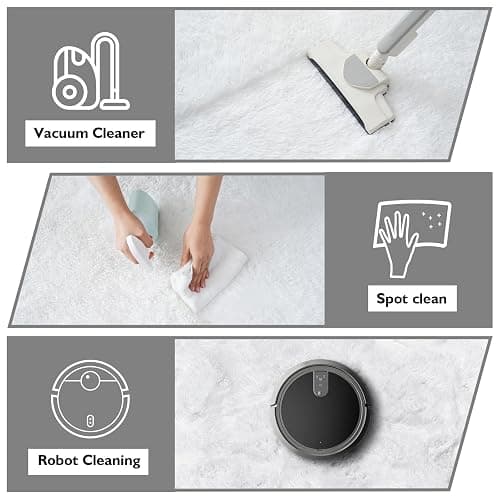 yulidayang White Fluffy Round Area Rugs for Bedroom,3'X3'Shag Circle Area Rugs for Girls Room,Non Slip Fuzzy Plush Rug for Kids Room Living Room and Dorm Home Decor Rug thumbnail 5