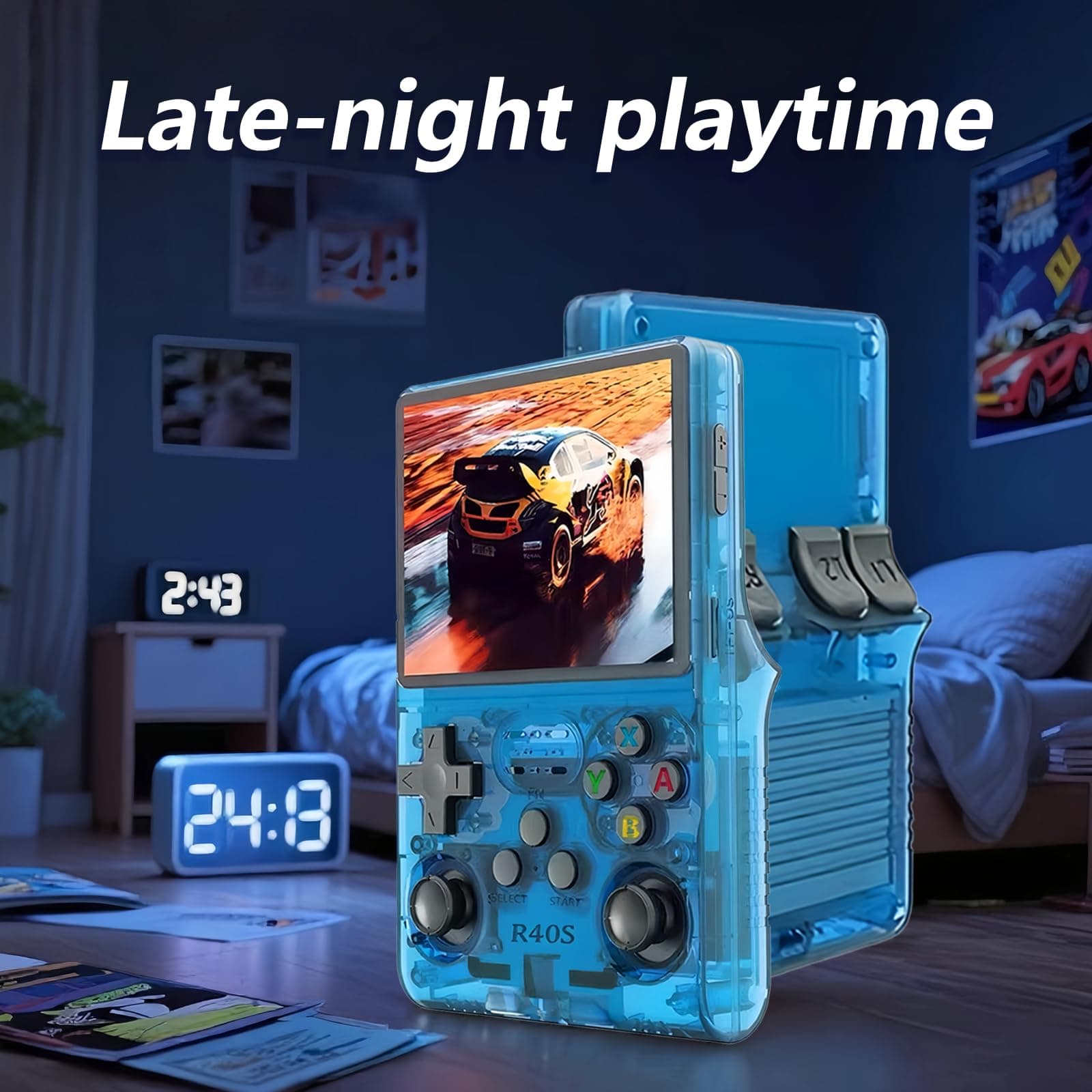 Consola de Videojuegos Retro Portátil R40S 256GB 45,000+ Juegos Clásicos Retro Consola 3.5" Portátil, R36Pro Actualizada (Azul lago) thumbnail 6