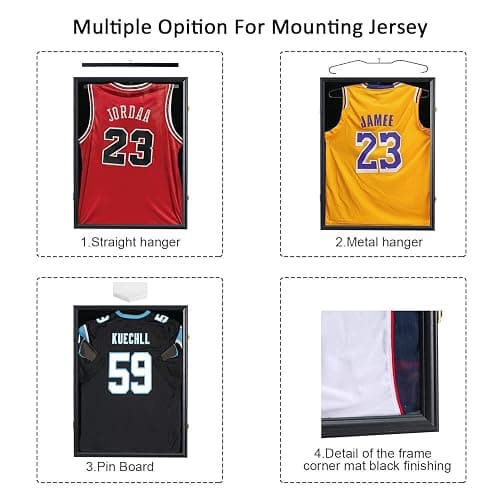 Jinchuan Jersey Frame Display Case Shadow Box Lockable with UV Protection for Baseball Basketball Football Soccer Hockey Sport Shirt thumbnail 2