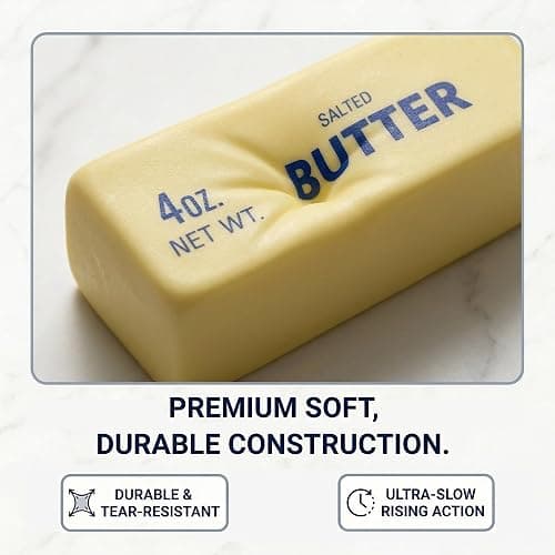 Slow Rising Butter Squishy, Realistic Butter Stick Stress Relief Ball for Adults and Teens, Cute Sensory Fidget Gadget, Soft Anxiety Relief with Wet Rebound, Squeeze & Squish Stress Reliever (Yellow) thumbnail 6
