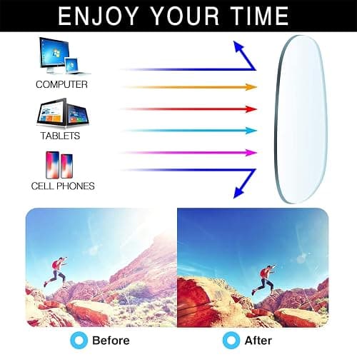 Henotin 3 Pack Blue Light Blocking Reading Glasses,Spring Hinge Computer Readers for Men Women,Anti UV Ray Filter Eyeglasses thumbnail 7