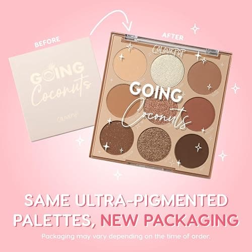 ColourPop Going Coconuts Eyeshadow Palette - Cool-Toned Neutral Eyeshadow Palette with Ultra-Velvety and Silky Finishes - High-Pigment Eye Makeup with a Long-Wearing Formula (0.3 oz) thumbnail 2