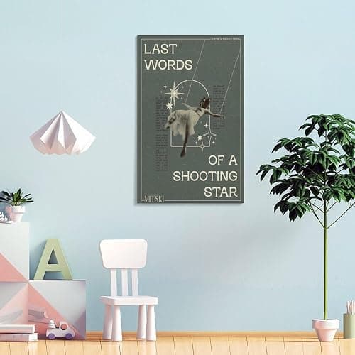 Superdiao Mitski Poster Last Words Of A Shooting Star Mitski Poster Canvas Wall Art Room Aesthetics HD Modern Decorative Painting For Teens Bedroom Liveroom Dorm Deco 16x24inch(40x60cm), Frame-style thumbnail 4