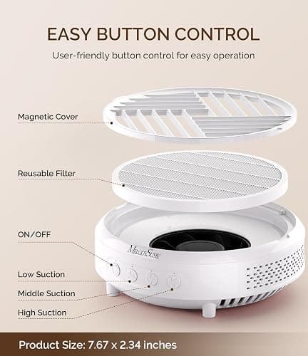 MelodySusie Portable Nail Dust Collector HPro for DIY Gel Polish Removal | 3800RPM, 3 Suction Modes, Reusable Filter, Capture Fine Gel Dust, for Beauty Schools & Home DIY Nail Art thumbnail 6
