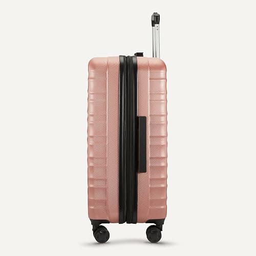 Amazon Basics 21" Hardside Carry-On Luggage, Hardshell Suitcase With Wheels, Expandable For Up to 25% More Space, With Scratch-Resistant Surface, Four Multi-directional Wheels, Rose Gold thumbnail 5