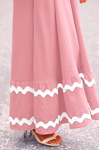 PRETTYGARDEN Women's 2025 Summer Flowy Maxi Dress Casual Sleeveless Spaghetti Strap Ruffle Beach Long Dresses thumbnail 8