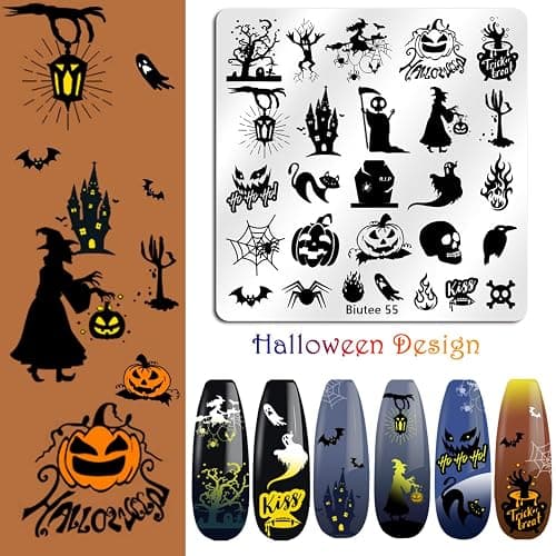 Biutee Nail Stamper Kit 15pcs Nail Art Stamp Plate 8pcs Stamp Gel Polish 1pcs Nail Stamper Scraper Set with Storage Bag, Nail Stamp Template Kit Flower Lace Animal Star Christmas Design thumbnail 9