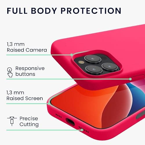 kwmobile Handyhülle für iPhone 16 Pro Hülle, für iPhone 16 Pro Case - Hülle Silikon - kabelloses Laden - Neon Pink thumbnail 4