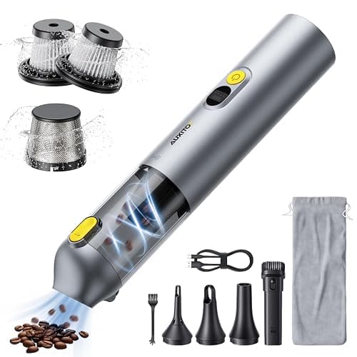 AUXITO Car Vacuum Cleaner - Portable Handheld Vacuum Cleaner 14000Pa Suction Power, Blow & Suction 2 in 1 Mini Vacuum Cleaner Hand Held Vacuum for Car, Home, Pet, Office, Gifts for Men (Silver) - Image 1