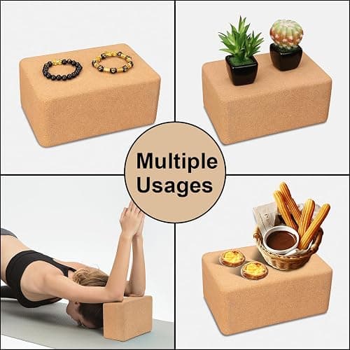 Hatha Yoga Cork Yoga Block, Natural Cork from Portuguese, Premium Brick, Eco-Friendly Yoga Accessories for Yoga, Pilates & Stretching thumbnail 8
