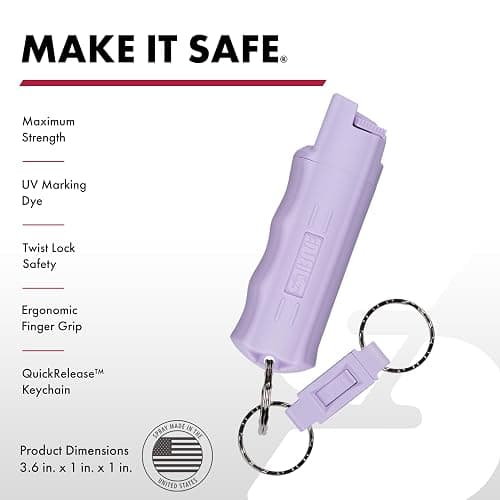 SABRE Pepper Spray, Quick Release Keychain for Easy Carry and Fast Access, Finger Grip for Faster Aim, 3X Longer Spray Time - Up to 10 Seconds, Max Police Strength OC Spray, 0.54 fl oz, Secure Safety thumbnail 2