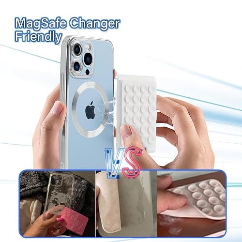 NTidea Magnetic Suction Phone Card Holder Mount for MagSafe, Phone Wallet, Compatible with iPhone MagSafe Case, Hands-Free Mirror Shower Smartphone Holder Accessory for TikTok Videos, Selfies, White thumbnail 2