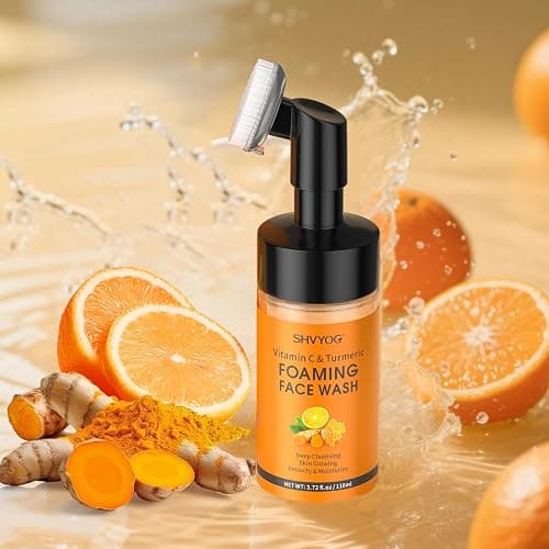 Vitamin C Turmeric Foaming Face Wash, Foaming Cleanser for Skin Tone, Reduces Fine Lines & Wrinkles, Exfoliating Face Wash, Turmeric Facial Cleanser for Dark Spot, Uneven Skin Tone, Unisex 110ml thumbnail 3