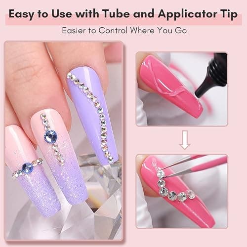 Makartt Nail Art Rhinestone Glue 30g, 3D Nail Gel Sculpting Gel, Super Adhesive Nail Charms Nail Gems, Nail Art Glue for Rhinestones Crystal Stones Jewels Diamonds, Nail Lamp Required thumbnail 4