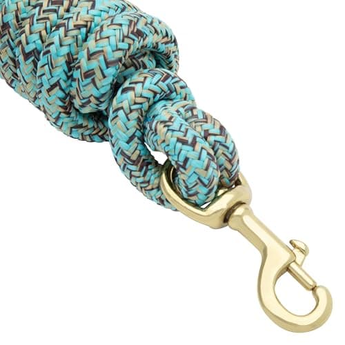 Weaver Leather Poly Cowboy Lead with Snap, 5/8" x 10', Turquoise/Brown/Tan thumbnail 4