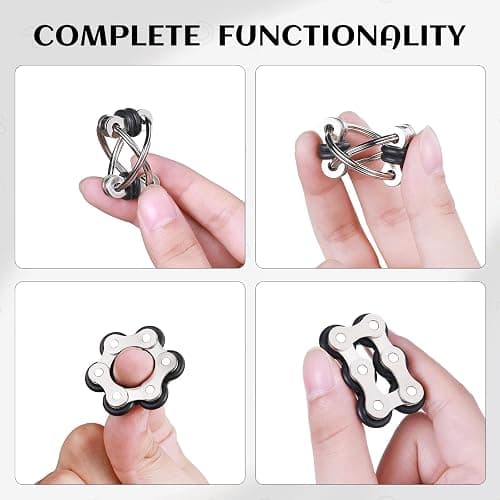 8Pcs Sensory Fidget Toys with Fidget Spinner Anxiety Toy Acupressure Rings Bike Chain Marble Mesh and Flippy Chain Desk Fidgets Quiet Toys for Autism,Easter Toys for Teens Adults Boys & Girls thumbnail 3