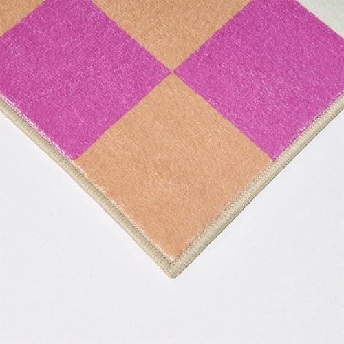 Multicolored Checkerboard Bedroom Rug Washable Ultra Thin Retro Funky Aesthetic Cute 4x6 Area Rugs for Living Room Nursery Kitchen Entryway Dorm, Pastel Colorful Checkered Geometric Carpet thumbnail 6