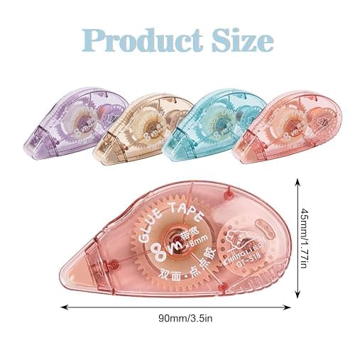 Huiruso 8 Pack Double Sided Tape Roller, Scrapbook Supplies, Glue Roller for Crafts, Double-Sided Adhesive Tape Runner for Scrapbooking, School Office Journaling Supplies (0.31 in X 26.25 ft) - 8 thumbnail 6