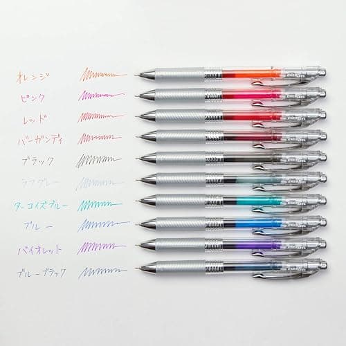 Pentel BLN74TL-10 Gel Ink Ballpoint Pen, ENERGEL IN FREE, 0.4mm, 10 Colors thumbnail 2