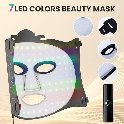 gelpal 7-1 Colors LED Facial Skin Care Mask,Red Light Mask for Face, Cordless Led Silicone Face Mask Light,Salon or Home,Black. thumbnail 4