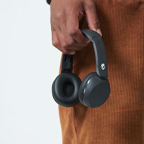 Skullcandy Icon 180 Wireless On-Ear Bluetooth Headphones, Up to 50 Hours Battery, Lightweight and Travel Ready, Secure Fit, Sweat and Water Resistant, Microphone iPhone Android - True Black thumbnail 6