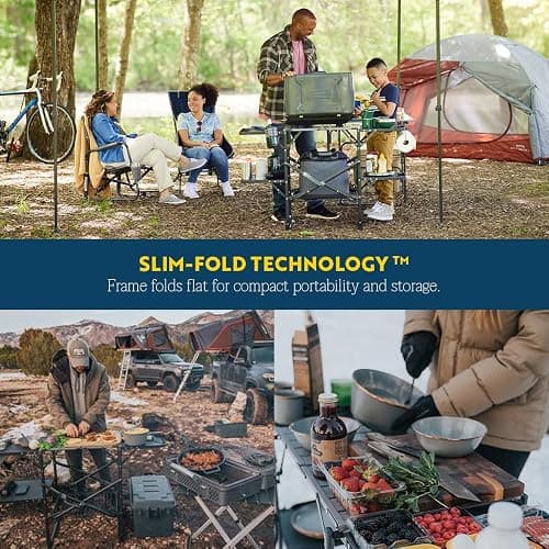 GCI OUTDOOR Slim-Fold Cook Station | Portable Folding Kitchen Table with a Heat Resistant Tabletop, 4 Side Tables & Storage Rack, Perfect for Picnics & Camping Trips thumbnail 4