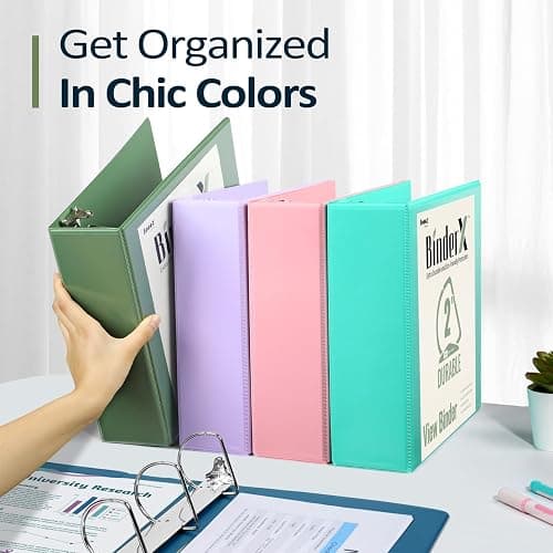Sooez BinderX Extra Durable 2 Inch 3-Ring Binder, Holds 520 Sheets of 8.5x11 Paper, Customizable View Cover with Inside Pockets, Heavy Duty Binder for School, Light Blue thumbnail 7